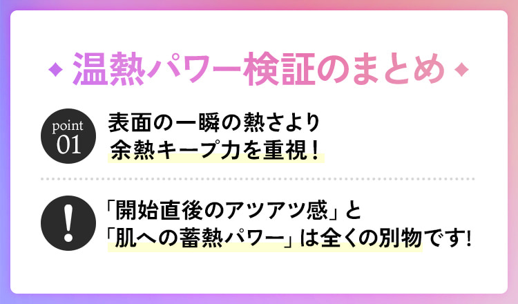 温熱パワー検証のまとめ